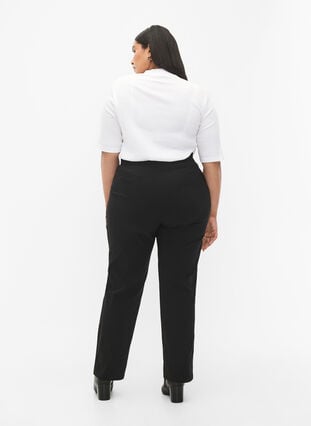 Zizzi Elastisk bukse i viskose, Black, Model image number 1