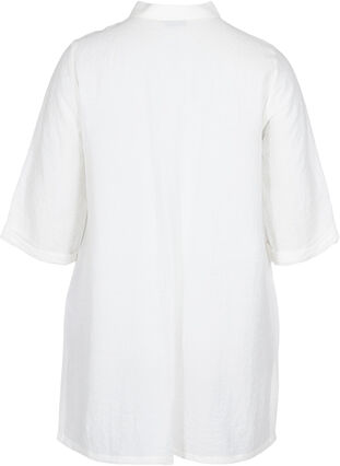 Lang skjorte med 3/4-ermer, Bright White, Packshot image number 1