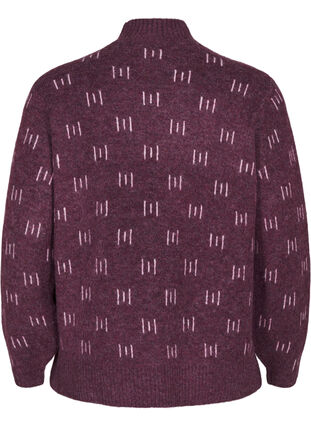Zizzi Strikket bluse med mønster og høy hals, Potent P. Mel. Comb, Packshot image number 1