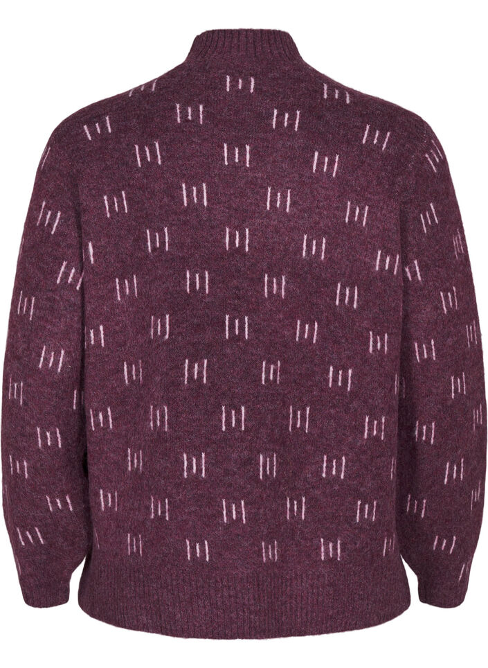Strikket bluse med mønster og høy hals, Potent P. Mel. Comb, Packshot image number 1
