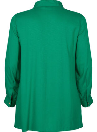 Langermet bluse i viskose med skjortekrage, Jolly Green, Packshot image number 1