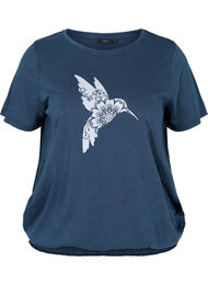 T-skjorte i økologisk bomull med smock, NavyBlazer Acid Bird