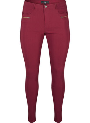 Tettsittende bukser med glidelåsdetaljer, Port Royal, Packshot image number 0
