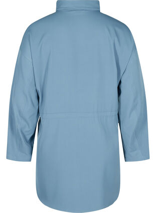 Langermet skjortejakke med knyting og lommer, Blue Shadow, Packshot image number 1