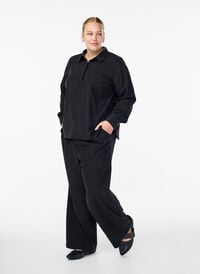 Fløyelsbukser med vide ben, Svart Fløyelsbukser med vide ben, Svart, Model