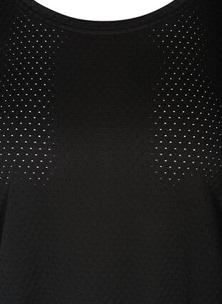 Kortermet t-skjorte med struktur, Black, Packshot image number 2