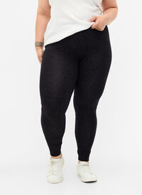 Viskose leggings med trykk, Black Art, Model