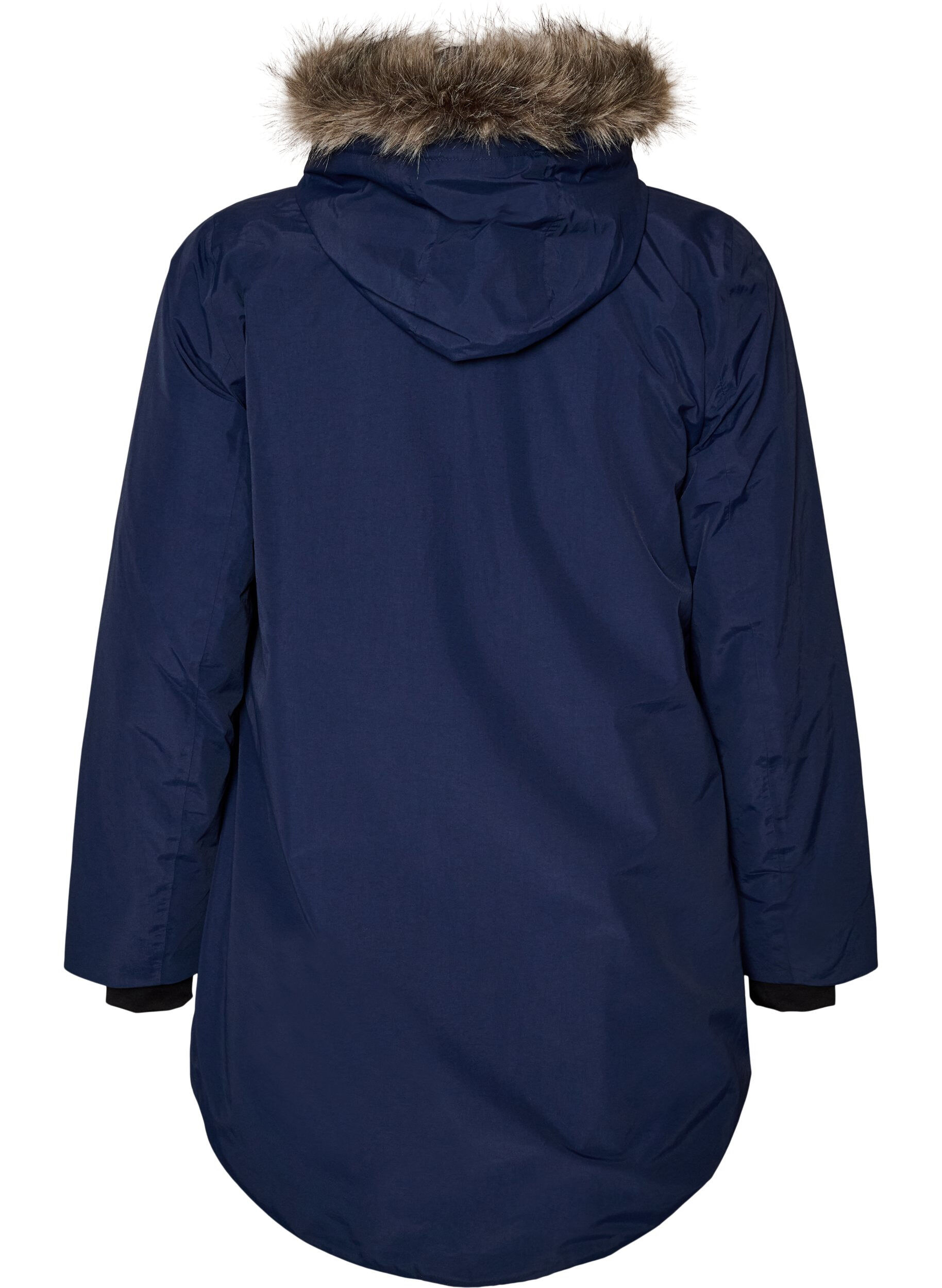 ZizziVanntett parkas med hette, Bl&aring;, Packshot image number 1