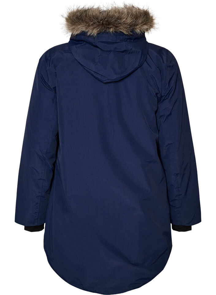 Vanntett parkas med hette, Bl&aring;, Packshot image number 1