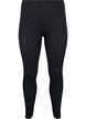 Sømløs leggings i houndstooth mønster, Black w. Dark Grey, Packshot image number 0