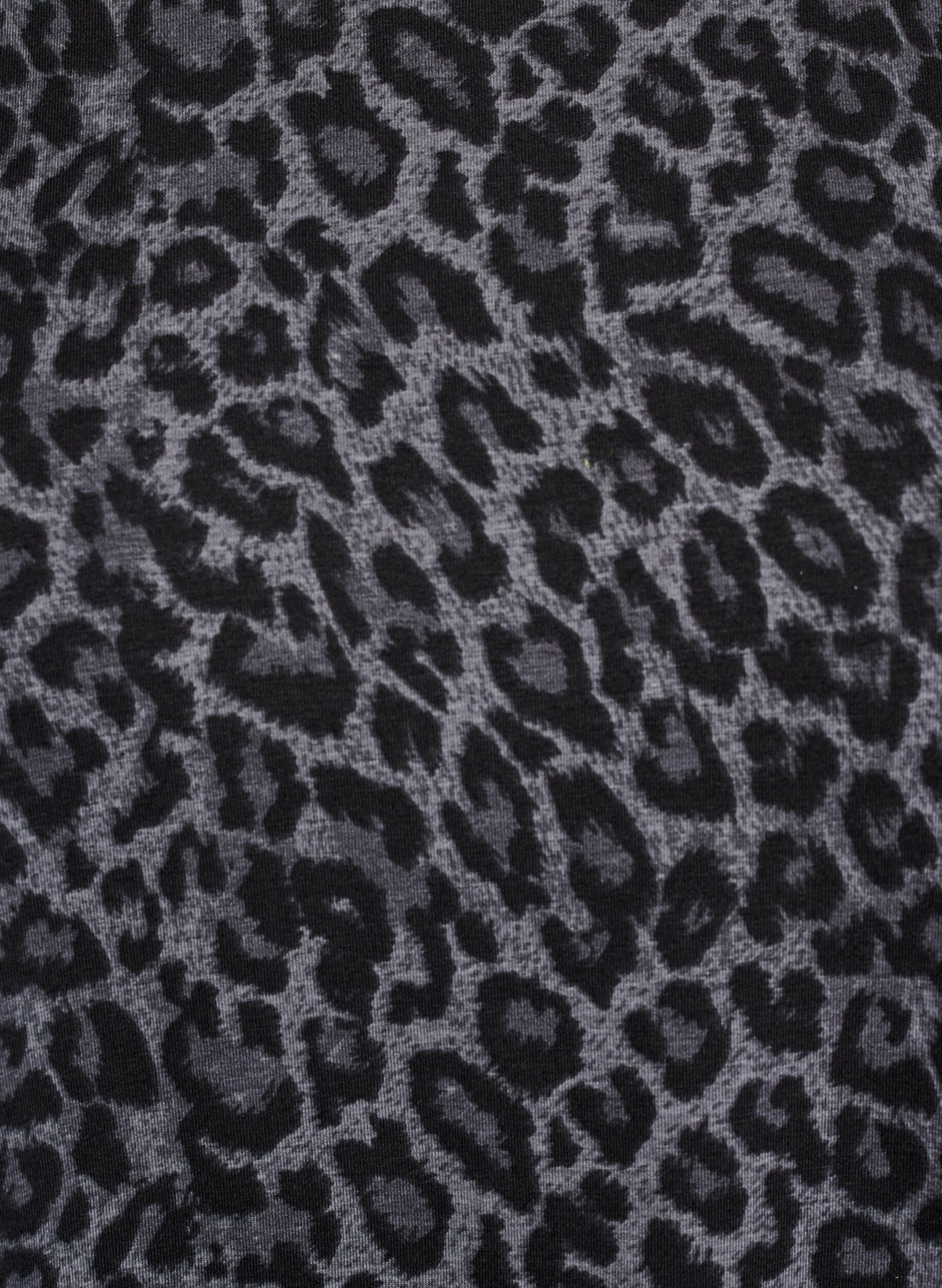 Zizzi Langermet kjole med rund hals og leopardm&oslash;nster, Dark Grey Leo, Packshot image number 2