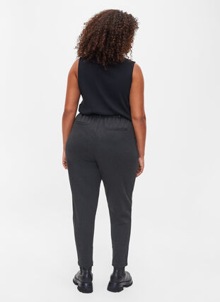 Cropped bukser med lommer, Dark Grey Melange, Model image number 1