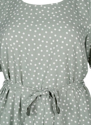 FLASH - Kortermet kjole med belte, Iceberg Green Dot, Packshot image number 2