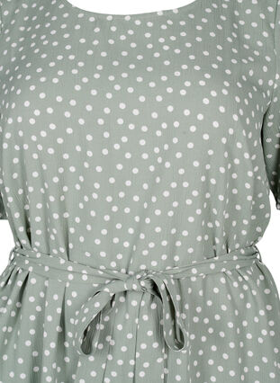 Zizzi FLASH - Kortermet kjole med belte, Iceberg Green Dot, Packshot image number 2