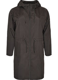 Lett parkas med hette, Svart