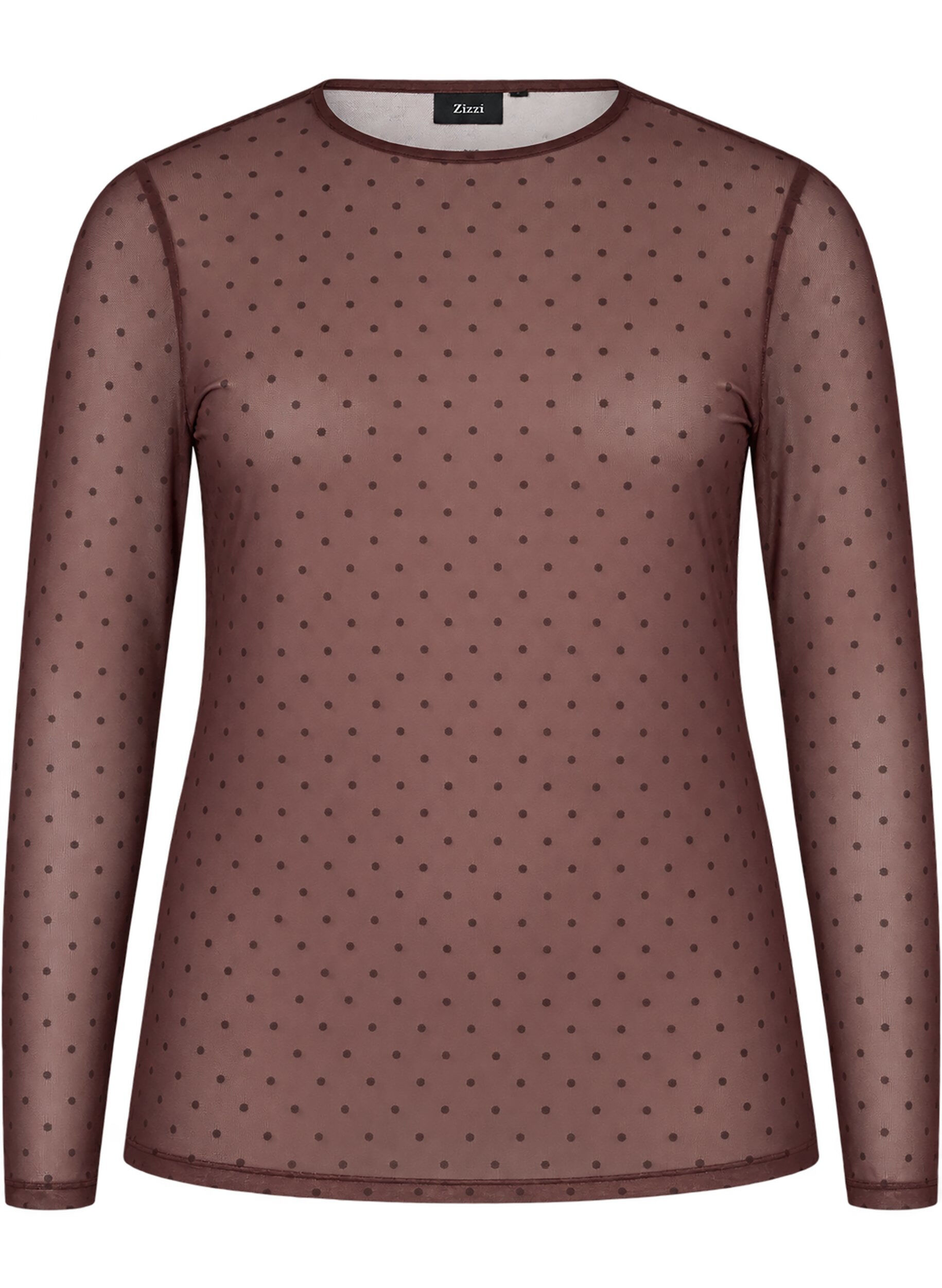 Mesh bluse med trykk