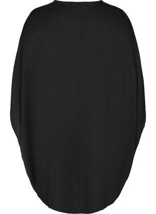 Ensfarget kjole med struktur, Black, Packshot image number 1