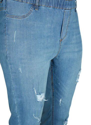 Jeggings med splitt, Blue denim, Packshot image number 2