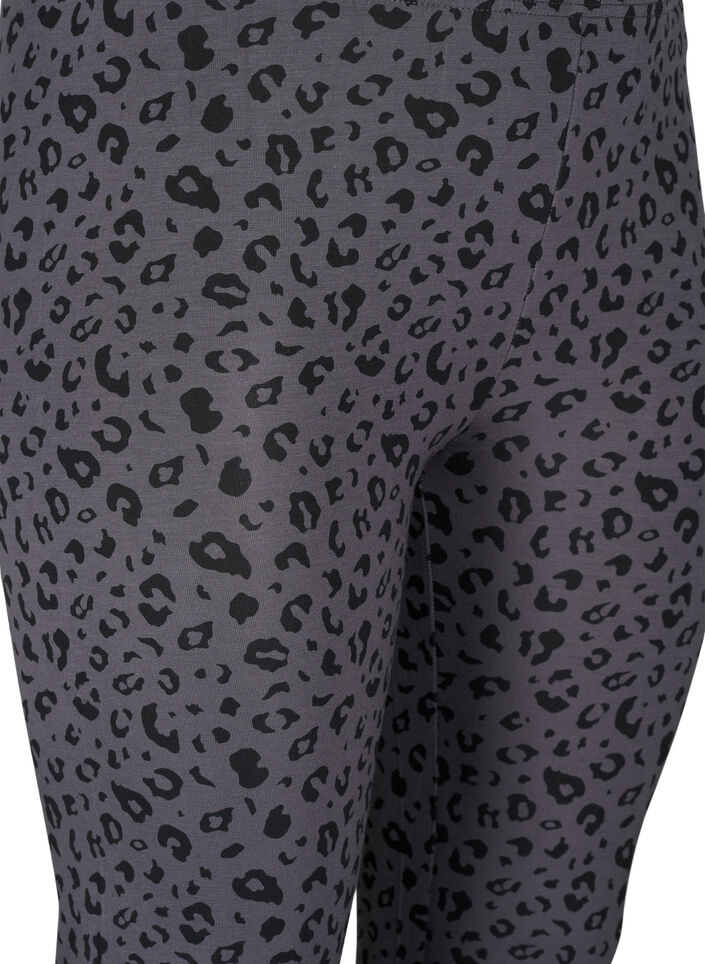 Viskose leggings med leopardmønster, Grå, Packshot image number 2