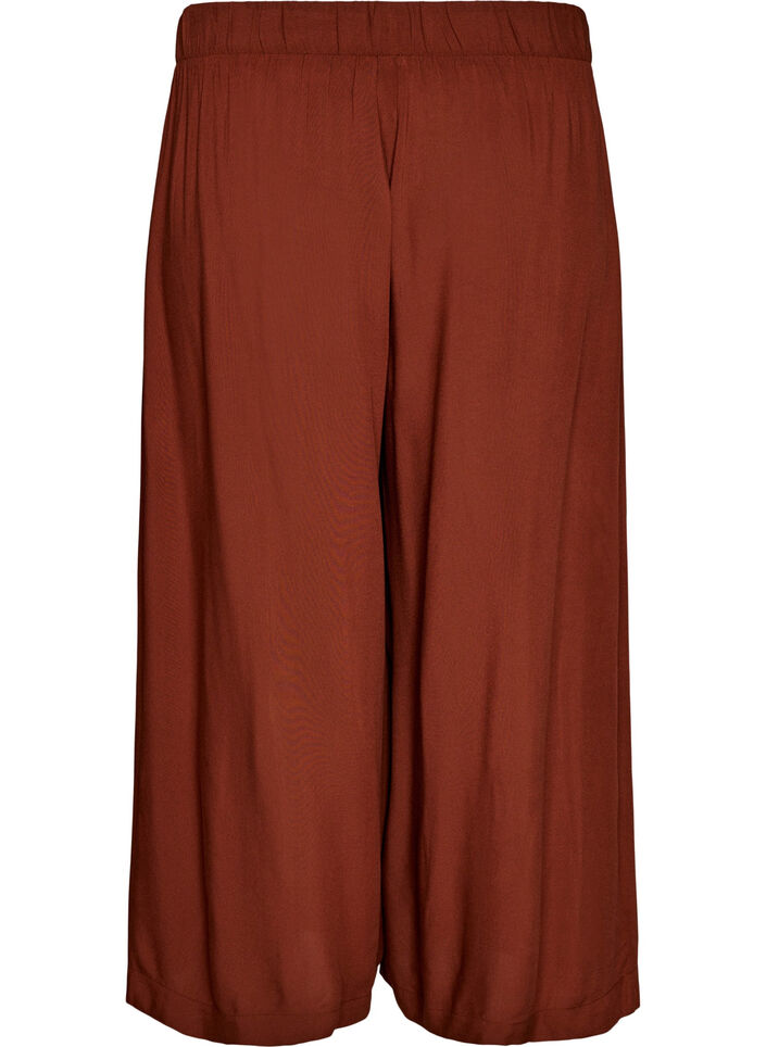 Culottes i viskose med h&oslash;y midje og vide ben, R&oslash;d, Packshot image number 1