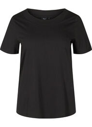 T-skjorte med en bred ribbekant ved halsen, Black