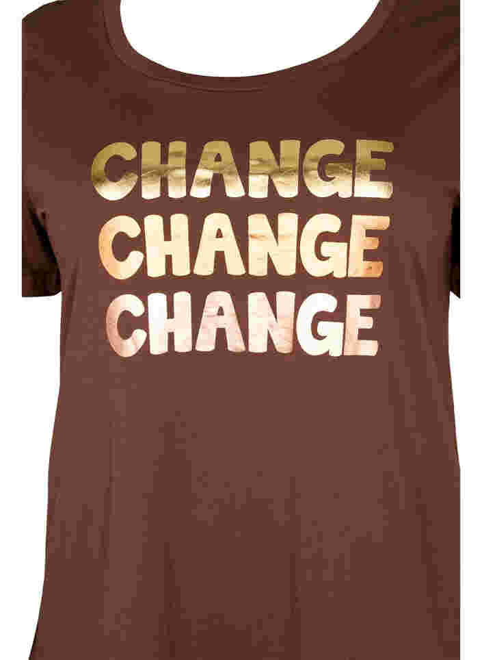 T-skjorte i bomull med korte ermer, Chestnut Change, Packshot image number 2