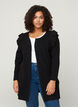 Strikkecardigan med volanger og lommer, Black, Model image number 0