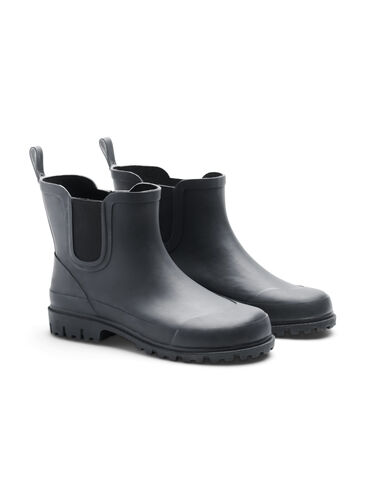 Korte gummistøvler med wide fit, Black/Black, Packshot image number 1