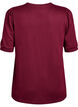 Bluse med knappedetaljer og korte puffermer, M&oslash;rk Bordeaux, Packshot image number 1