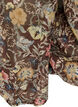 Bluse med blomstertrykk og ballongermer, Brun, Packshot image number 3