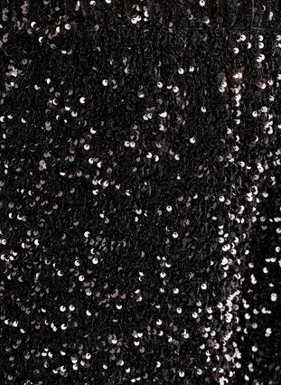 Zizzi Shorts med høy midje og paljetter, Svart, Packshot image number 2