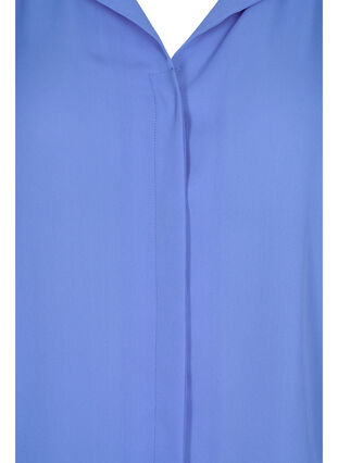 Ensfarget skjorte med v-hals, Ultramarine, Packshot image number 2