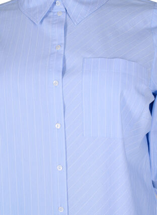 Skjorte i bomullsblanding, Blue w. White Stripe, Packshot image number 2