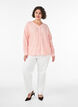 Bluse i lin og viskose med V-hals, Orange, Model image number 1