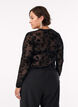 Bluse i mesh med blomster-mønster, Svart, Model image number 2