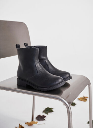 Zizzi Wide fit - Chelsea-støvel i skinn, Black, Image image number 0