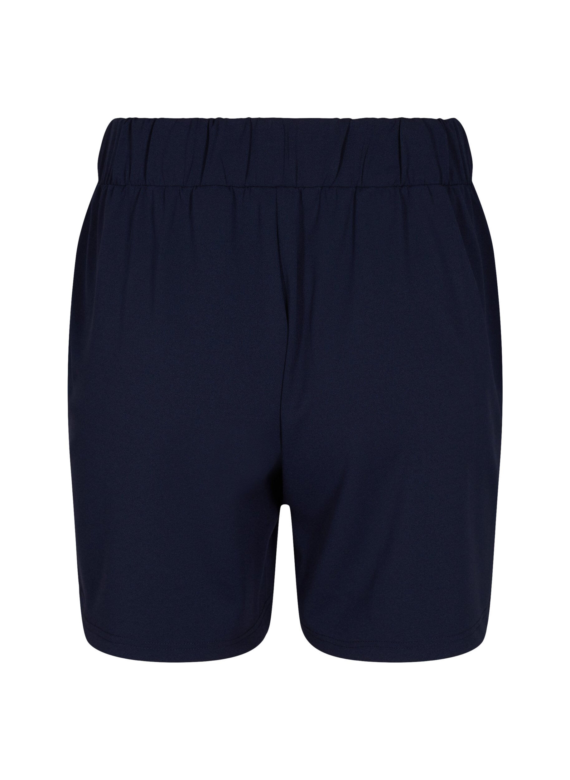Zizzi Shorts med lommer og l&oslash;s passform, Bl&aring;, Packshot image number 1