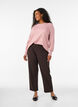 Strikkebluse med rund hals, Rosa, Model image number 1