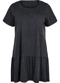 Kort A-formet kjole med vasket look, Grå Kort A-formet kjole med vasket look