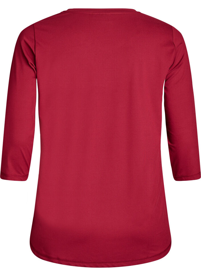 Treningsbluse med 3/4-ermer, R&oslash;d, Packshot image number 1