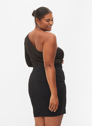 Tettsittende skjørt med knyting, Black, Model image number 3
