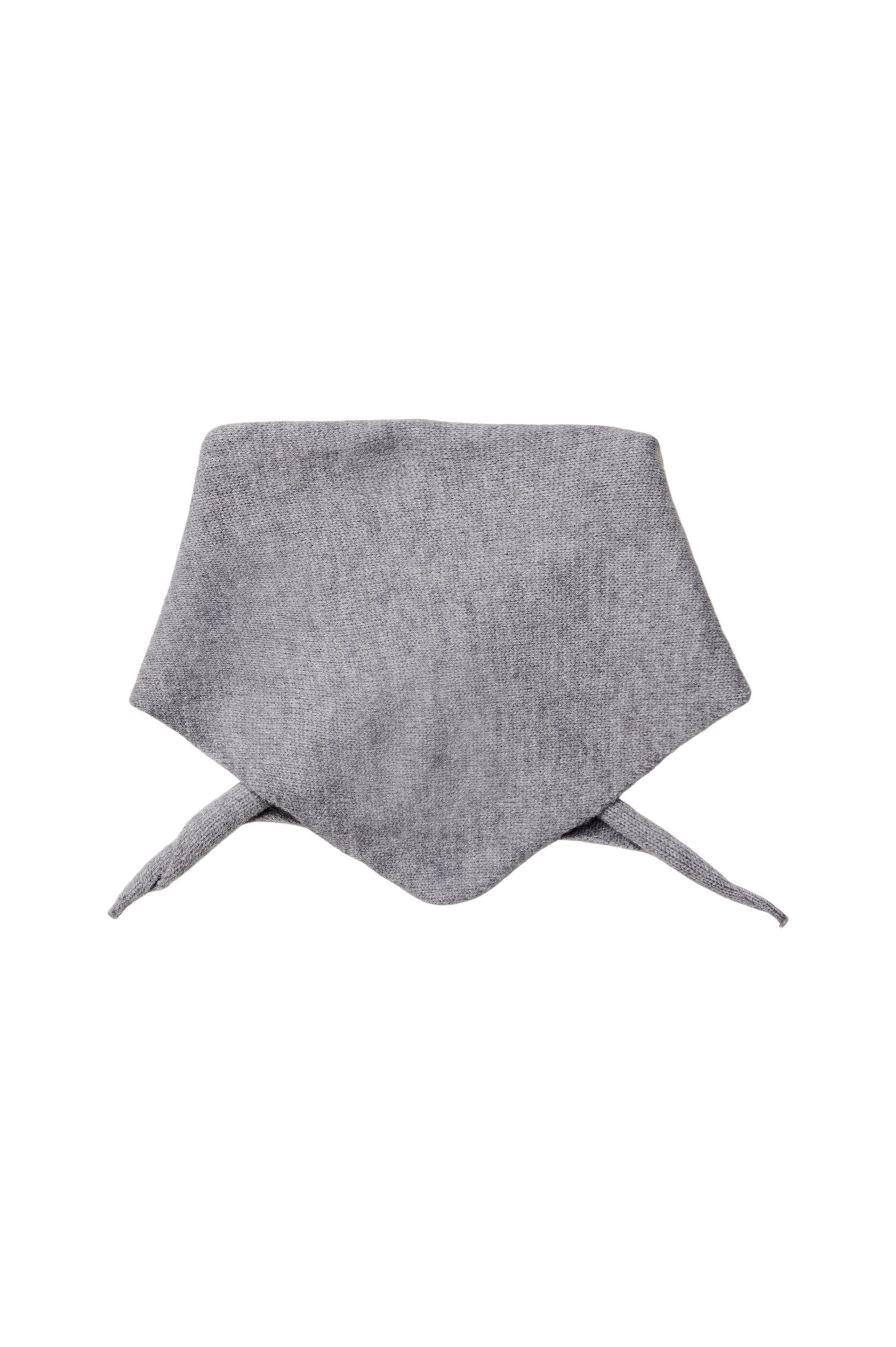 ZizziStrikket trekantskjerf, Gr&aring;, Packshot image number 1