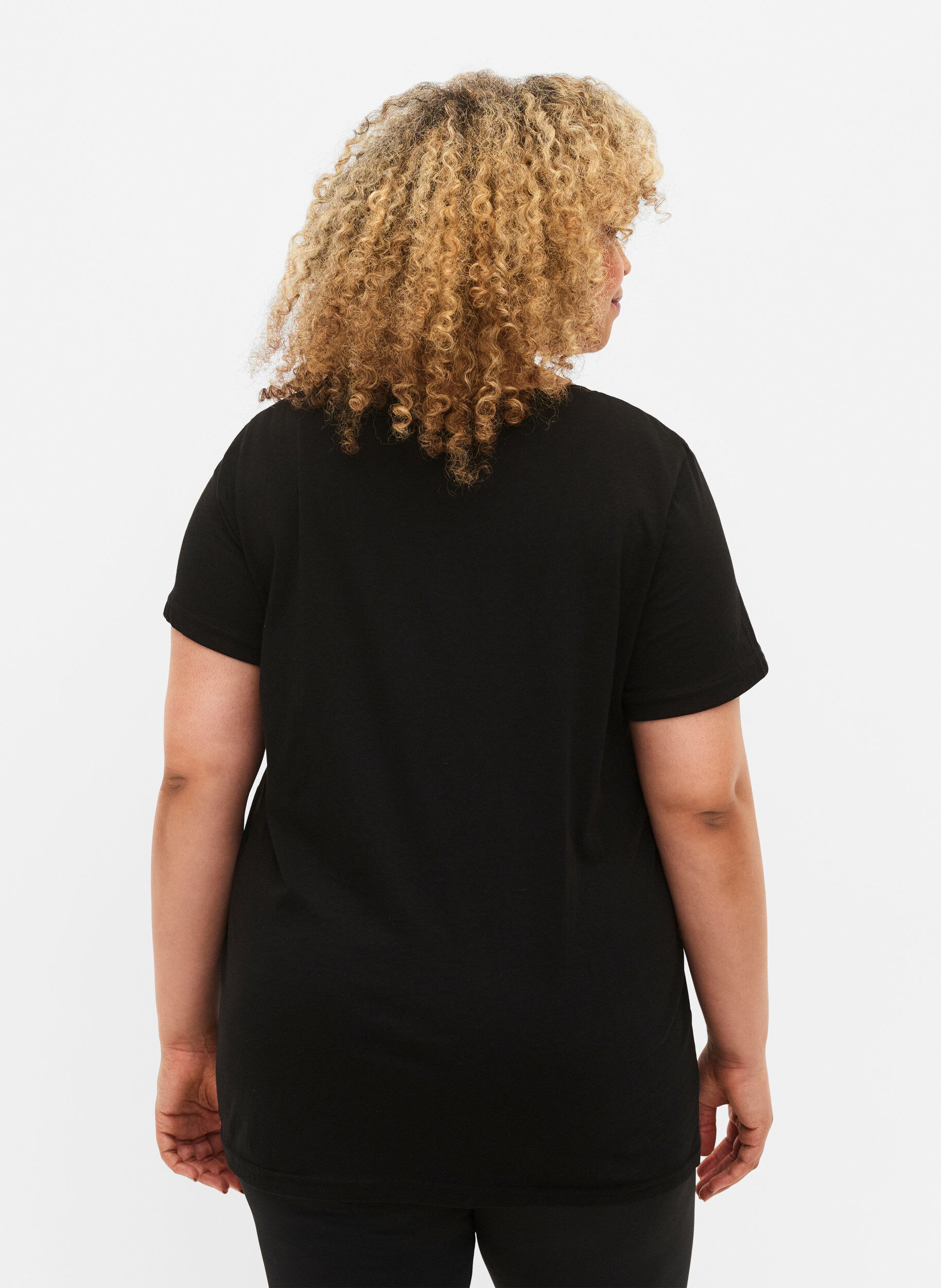 Zizzi Trenings-t-skjorte med trykk, Black w. Disciplined, Model image number 1