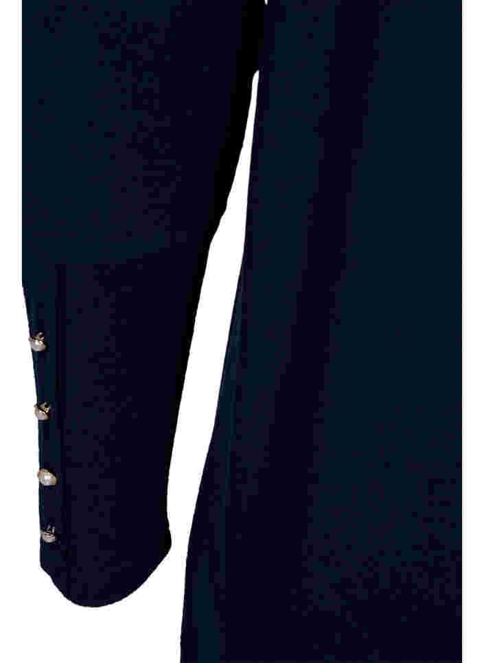 Tunika med lange ermer og knappedetaljer, Navy Blazer, Packshot image number 3