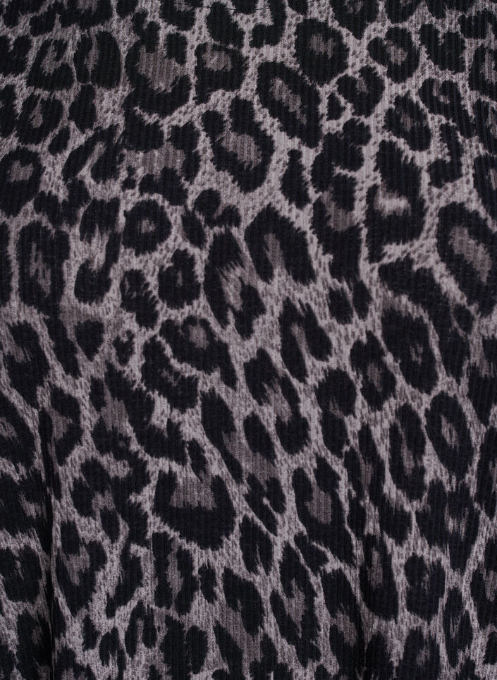 Bluse med lange ermer og leopardm&oslash;nster, Gr&aring;, Packshot image number 2