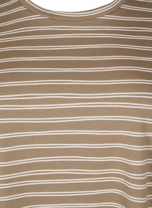 Zizzi Stripete T-skjorte, Brun, Packshot image number 2