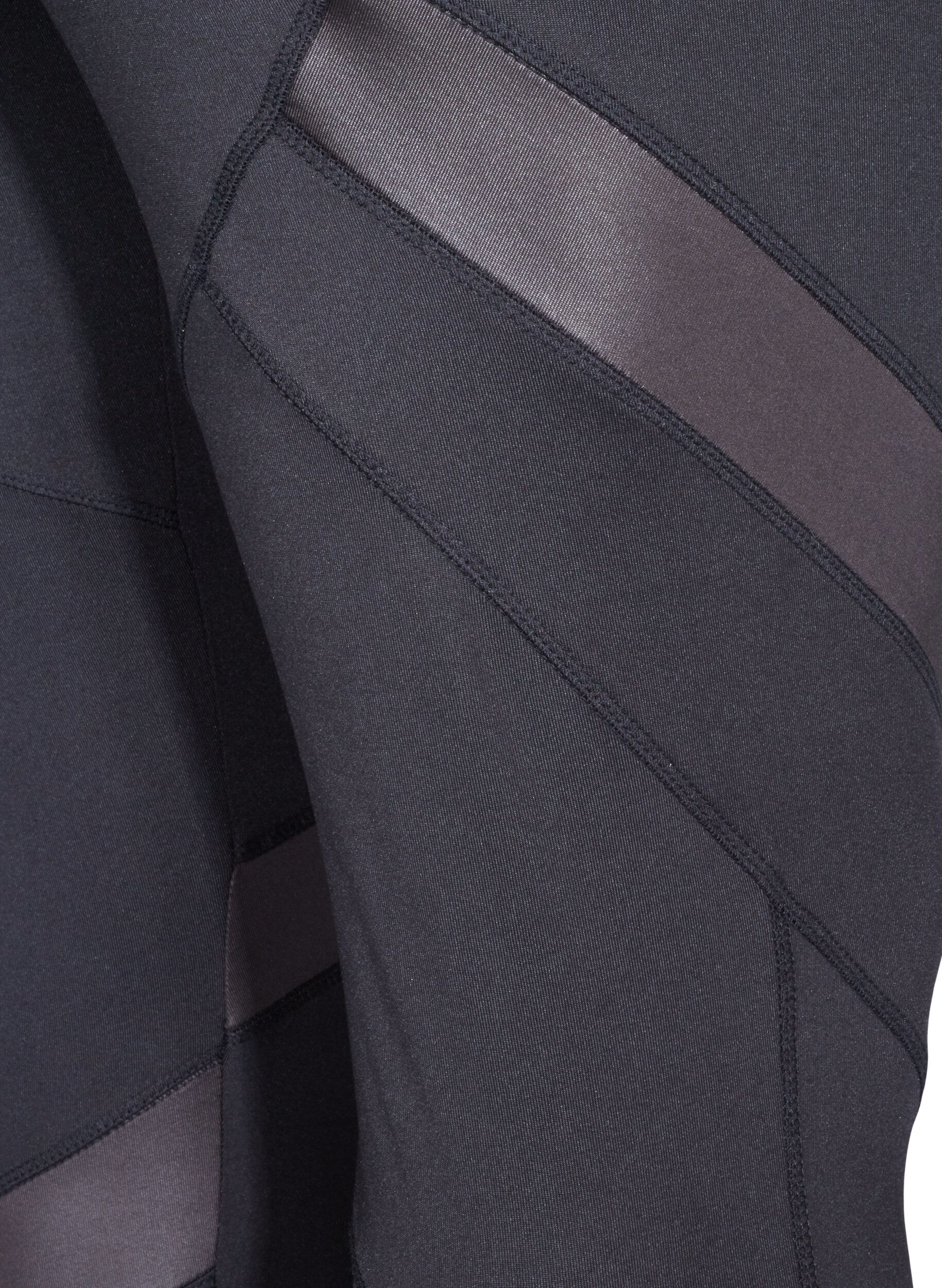 Zizzi Cropped treningstights med mesh, Black, Packshot image number 3