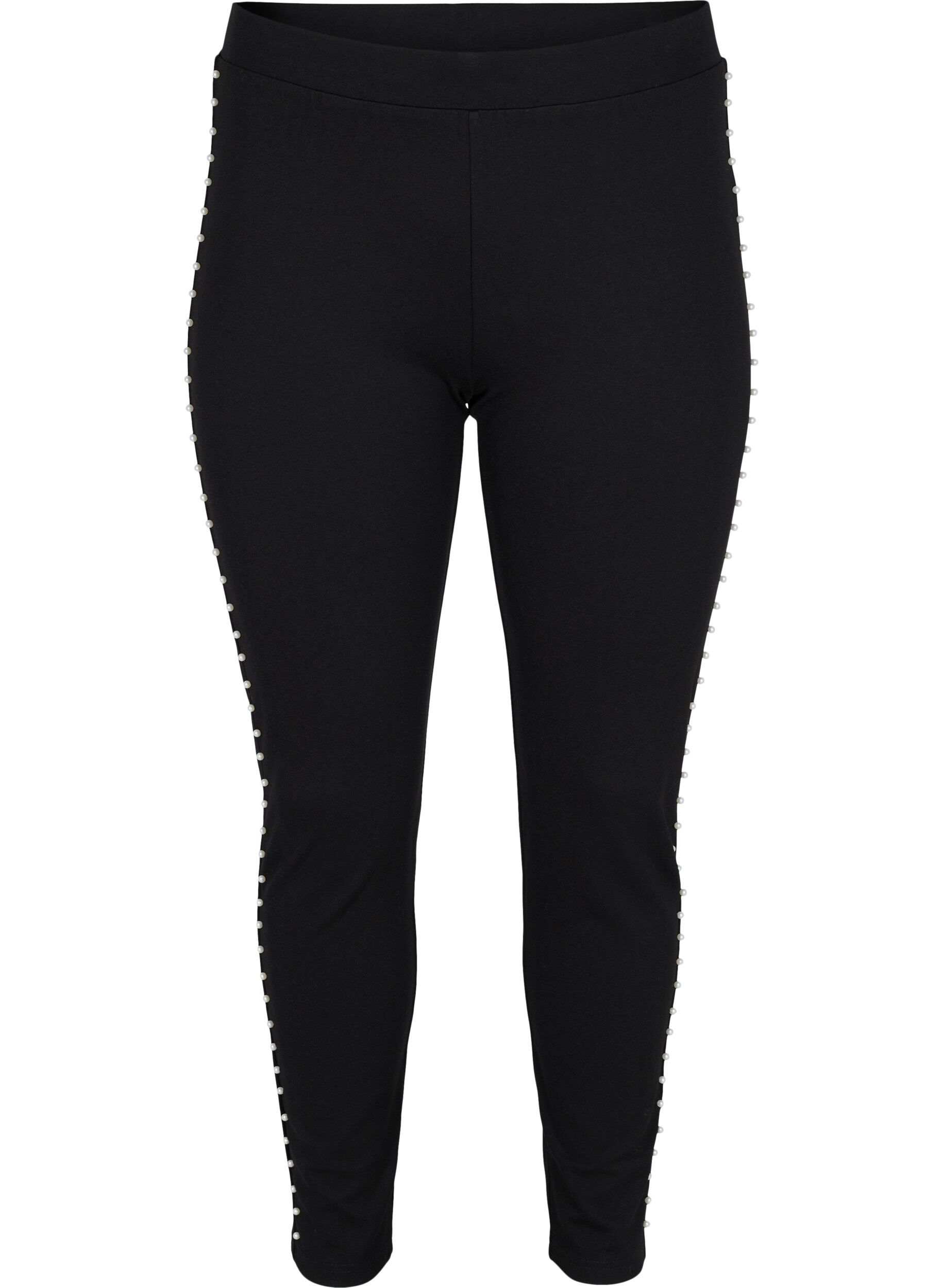 ZizziLeggings med perler, Black, Packshot image number 0