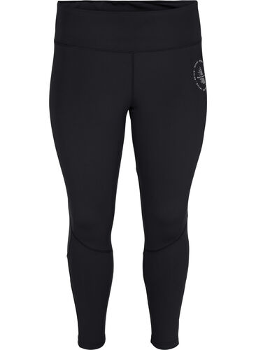 Ensfargede treningstights, Black, Packshot image number 0