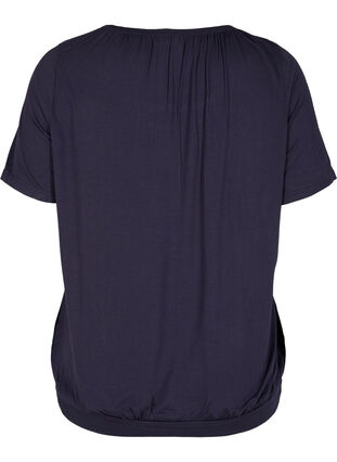 T-skjorte i viskose med strikk, Night Sky, Packshot image number 1